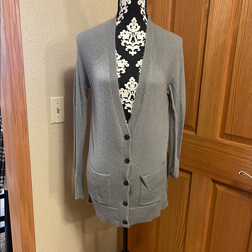 Gray Women's Cardigan Sweater